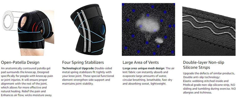 1 peça joelheiras para dor no joelho com estabilizadores laterais, alivia efica - Confortiva
